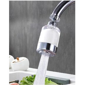 Bathroom Sink Filter Faucet Filter 360 Degree Rotating Faucet Filter Purifier Kitchen Faucet Filter removes Chlorine, Fluorine, Heavy Metals and Hard Water，Ceramic Filter Element