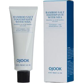 Bamboo Salt Toothpaste with nHA | Fluoride Free, Nano Hydroxyapatite, Remineralizing, Sensitive Teeth, Whitening - Dentist Recommended Oral Care - Pepperming & Pine Flavor, 3 Fl Oz 1 Pk