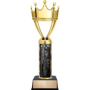 Customizable 12" Achievement Crown Black Star Trophy Award, Engrave Now