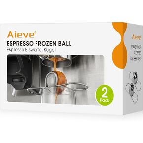 AIEVE 2 Pack Espresso Cooling Ball, Stainless Steel Frozen Ice Rock for Coffee, Extract Brew Chilling Tool Gift for Birthday, Valentine's Day, Christmas