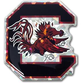 Elektroplate Officially Licensed South Carolina Gamecocks Garnet Reflective Decal | Premium 3D Doming All Weather Decal for Car, Water Bottle, Laptop, Window, Cooler, Phone | Made in The USA