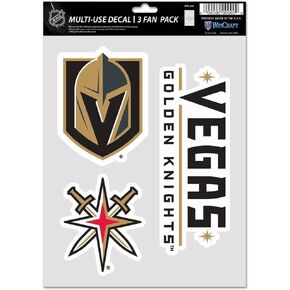 Wincraft NHL Vegas Golden Knights Secal Multi Use Use Fan 3 Pack ، ألوان الفريق ، حجم واحد