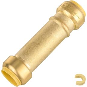 Slip Coupling,3/4 Inch Push-fit Slip/Repair Coupling with Disconnect Clip, 3/4" Push Fittings for Copper, PE-RT, CPVC Pipe(Pack of 1)
