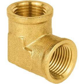 (Pack of 2) EFIELD 1/2" FNPT X1/2" FNPT 90 Degree Barstock Street Elbow, Female to Female Brass Pipe Fittings