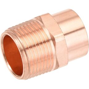 MECCANIXITY 7/8 Inch ID Copper Male Adapters NPT3/4 Reducing Thread Fitting for HVAC Building Household Pipeline
