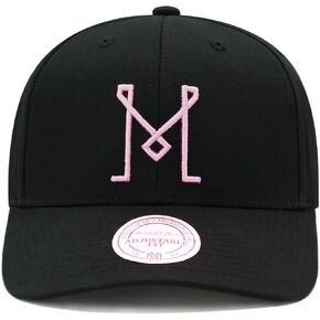 Mitchell & Ness mens Inter Miami Black Precurved Low Profile Snapback Hat