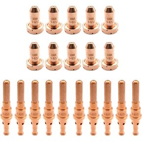 10Pcs 9-8212 Plasma Nozzle 10Pcs 9-8215 Plasma Electrode Fit for Thermal Dynamics SL60/SL100 Cutting Torch Consumables