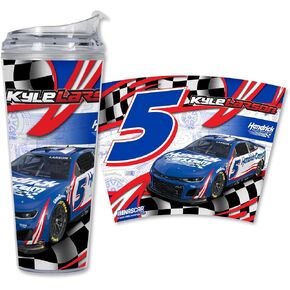 RICO Industries Kyle Larson No.5 مرخص رسميًا NASCAR 24OZ مشروبًا من الأوبل - الوعاء القابل للتجميع في سفن قابلة للتجميع مع غطاء قابل للسيارة أو مروحة مرآة أو مروحة مرآة المرآب