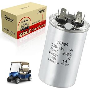 Roykaw Golf Cart Capacitor 20.5MFD 370VAC Capacitor Compatible with EZGO, Club Car, Columbia 36 Volt Electric Powerwise or Lester Chargers (20 MFD), OEM# 11560G1, 1012115