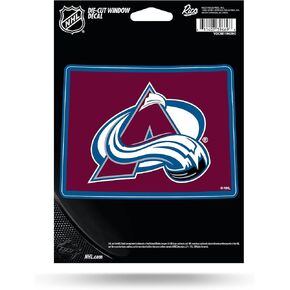 Rico Industries NHL Hockey Colorado Avalanche State Shape 5" x 7" Vinyl Die-Cut Decal - Car/Truck/Home Accessory