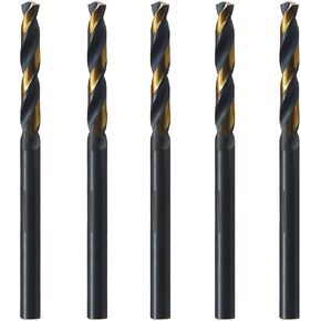 MAXTOOL No.5 5pcs Identical Screw Machine Drills Dia 0.2055" HSS M2 Twist Stub Drill Bits Wire Gauge Numbered Fully Ground Short Drills; SMN02H10R05P5