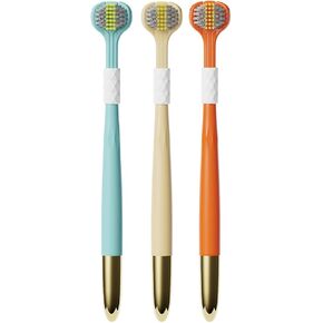 FOTN 3 Sided Toothbrush Soft bristles high-end Household Package 360 ​​Family Pack Adult Student Clean Tongue Coating Couple Family pac
