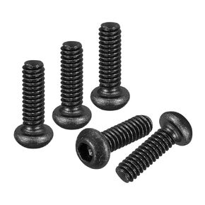 M2.5-0.45x30mm Button Head Socket Cap Screws - 50Pack - Good for Road Bicycle, Mountain Bike, Auto, Motorcycle - Carbon Steel Black Oxide - Hex Drive Fasteners