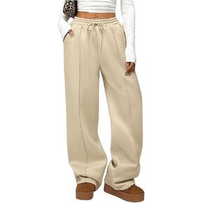 Women's Wide Leg Sweatpants Drawstring High Waisted Baggy Sweatpants Long Track Pants Trousers