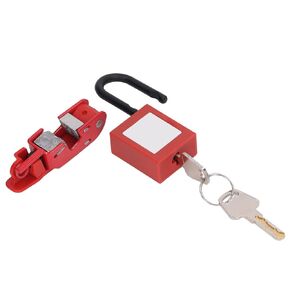 Circuit Breaker Lockout Red Electrical Box Circuit Breaker Lockout Kit, Tagout Breaker Box Lock Circuit Breaker Switch Lock Device with Padlock High Strength Nylon and Aluminium