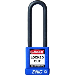 Zing Green Products 7049 RecycLock Safety Padlock, Keyed Alike, Blue, 3" Shackle, 1-3/4" Body