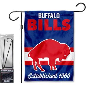 WinCraft Bills Retro Garden Flag and Stand Pole Holder Mount