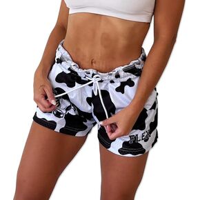 Flexliving Cow Print Gym Workout Running Mesh Shorts for Men and Women, 5-inch Inseam Unisex Athletic Short and Side Pocket