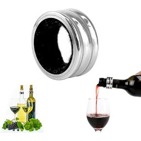 JLTPH Wine Bottle Collars Stainless Steel Red Wine Bottle Collar Alcohol Ring Stop Ring Silver Plated Wine Drip Ring