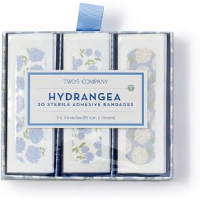 Hydrangea 30 Pc Bandages in Gift Box Includes 3 Colorations/Patterns - Plastic