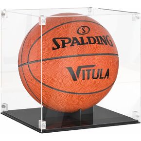 Basketball Display Case for Full Size Basketball, Basketball Case Fits for NBA or WNBA Basketball, Thickened Universal Acrylic Display Case for Collections (Installation Need)