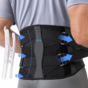 Back Brace for Lower Back Pain Women and Men, Back Support Brace for Lower Back Pain Relief, Sciatica, Herniated Disc, Scoliosis, Lumbar Muscle Strain (Black, X-Large (Waist: 34''-43'')) in Saudi Arabia