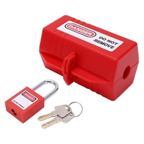 Sonew Power Plug Safety Lockout Kit, Power Plug Lockout Device, Electrical Plug Lock, with 38mm/1.5in Long Padlock, for Air Conditioner TV Industry Chemistry (Small Lock Box + 38mm Padlock)