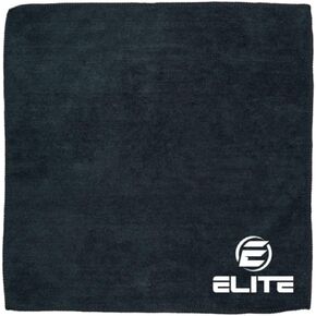 ELITE Microfiber Bowling Ball Towel | Bowling Towel to Wipe Off Balls | Black Cleaning Towel to Remove Oil, Dirt, and Debris | Long-Lasting and Absorbent | 16" x 16"