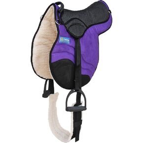 CHALLENGER Horse English Western Trail Fleece Padded Adjustable Bareback Saddle Pad Blue 39TS05