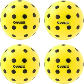 Wes Silent Pop Silent Pickleball Balls - Foam & Soft Pickleball Pritices مع ترتد كرة حقيقية تمامًا - كرات المخلل الهادئة للاستخدام الداخلي