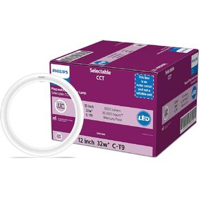 Philips 12 "Circline 4-CCT قابلة للاختيار أبيض درجة حرارة التوصيل وتشغيل T9 Type A LED ، 1 حزمة