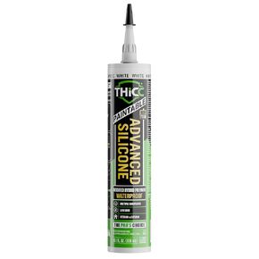 THICC Advanced Silicone Caulk – Hybrid Construction White Silicone Sealant Waterproof, Flexible, Paintable Caulk – for DIYer and Contractor - Non Yellowing, Crackproof, Interior/Exterior, 10.1 oz