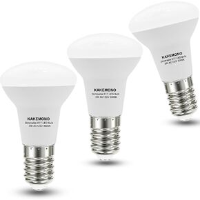 R14 E17 LED Bulb Dimmable 3W 30watts Halogen Equivalent E17 Intermediate Base Type R14 Reflector Light Bulb for Desk Reading Cabinet Light Warm White 2700K 3000K