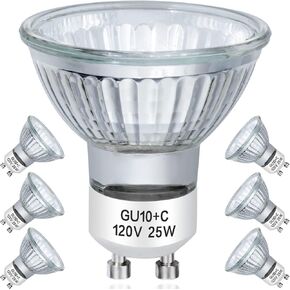 Halogen Bulb 25W GU10 120V NP5 Replacement Bulb for Track/Recessed/Accent Lighting，Candle Warmer, Scent Wax Burner MR16 JDR Dimmable, Warm White 2700K,Pack of 6
