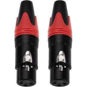 The Lord of the Tools 2Pcs Female 3-Pin XLR Connector Plug 3-Pin in Line XLR Connectors for Microphone Mic Cable Plug Connector Audio Speaker Socket Blue