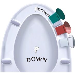 3Pcs Toilet Seat Lifter with 1Pc Toilet Seat Stickers Decals, Toilet Seat Holder Lift Tools Bathroom Accessories for Home,Hotel, Office,Restaurant，Public Toilet, Toilet Accessories