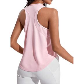 SweatyRocks Women's Sleeveless Round Neck Sports Racerback Tank Top Solid Asymmetrical Hem Yoga Tops