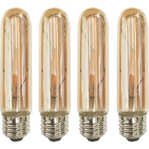 CTKcom T10 E26 Amber LED Light Bulb,Smooth Dimmable T10 Tubular Edison Light Bulbs,2 Watt 120V 2200K Warm White 140 lumens Vintage Edison Light Bulbs 25 Watt Equivalent,4 Pack