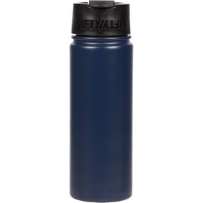 FIFTY/FIFTY 20oz, Double Wall Vacuum Insulated Café Water Bottle, Stainless Steel, Flip Cap w/ Wide Mouth, Navy, 20oz/591ml, (V20005NB0)