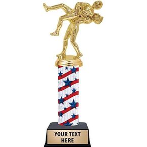 Crown Awards 10.5 Inch Male Wrestling Trophies, Double Male Wrestling Throw Trophy with Customized Engraving Prime