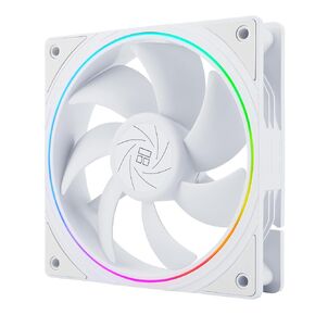 TL-S12W CPU Fan Case Cooler PWM Fan, 4pin PWM Connector Computer Fan with ARGB Aperture, 1500RPM Speed PC Cooling Fan(120mm,White)