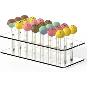 Cake Pop Stand for Drying, 21 Hole Lollipop Stand and Cake Pop Holder Stand, Acrylic Cake Pop Resting Tray and Lollipop Holder Stand, Cake Pop Display for Various Party Activities