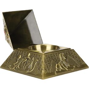 Ashtray, Egyptian-Pharaoh-Pyramid-Shape Smokeless Ashtray with Lid Standing Ashtray Cigarette Ashtray for Bedroom Home Living Room Office(Bronze)