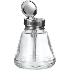PATIKIL 150ML Alcohol Dispenser Bottle, 2 Pcs Tapered Stainless Steel Anti-Splash Flip Cover Pump Dispenser Bottle with Metal Pipe for Nail Polish Makeup Remover