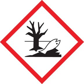Accuform LZH628EV2 GHS Pictogram Label, "Environment", Adhesive-Poly, 4" Length x 4" Width, Red/Black on White (Roll of 250)