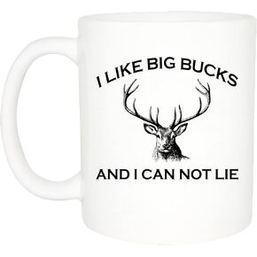 Rogue River Tactical Funny Coffee Mug Hunting I Like Big Bucks Buck Hunter Novelty Cup Gift For Friend Hunt