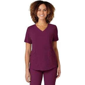Wonderwink Womens Renefy Women's V-Neck Top Scrubs ، Wine ، Medium Us