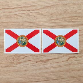 Florida Flag FL US State Decal Vinyl Sticker - 2 Pack Reflective, 4 Inches - for Car Boat Laptop Cup