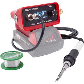 Cordless Soldering Iron Station for Milwaukee 18V Battery, Temperature Adjustable, Auto Sleep & Low Voltage Protection, °C/ºF Conversion, OLED Digital Display, Lead-Free Solder (Tool Only)