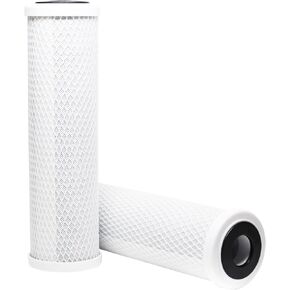 2-Pack Replacement for Compatible with Culligan RVF-10 Activated Carbon Block Filter - Universal 10 inch Filter Compatible with Culligan RVF-10 Exterior Water Filter - Denali Pure Brand